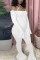 White Fashion Sexy Bateau Neck Long Sleeve Flare Sleeve Skinny Solid Jumpsuits