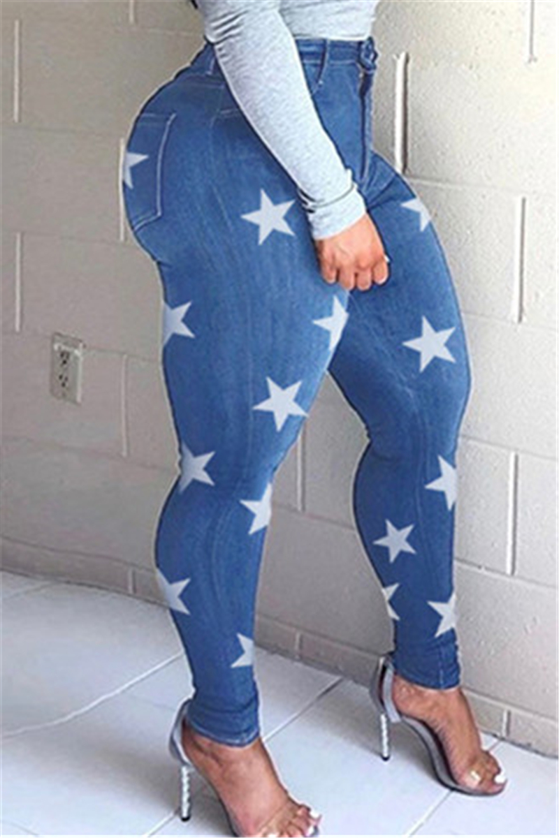 

Medium Blue Fashion Casual Skinny The Stars Jeans