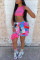 Pink Drawstring Mid Plaid Print Straight shorts Bottoms