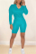 Blue Casual Sportswear Long Sleeve V Neck Regular Sleeve Regular Solid Two Pieces