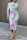 Purple and green Sexy Daily Patchwork Print Patchwork Tie-dye Half A Turtleneck Long Sleeve Mid Calf A Line Dresses