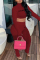 Wine Red Fashion Casual Turtleneck Regular Sleeve Short Letter Embroidery Two Pieces