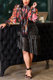 Black Fashion Casual Regular Solid Lrregular Skirt