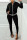 Black Casual Fashion adult HOLLOWED OUT Split Solid Two Piece Suits pencil Long Sleeve