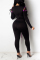 Black Fashion Sexy Adult Patchwork Solid Bandage Patchwork O Neck Skinny Jumpsuits