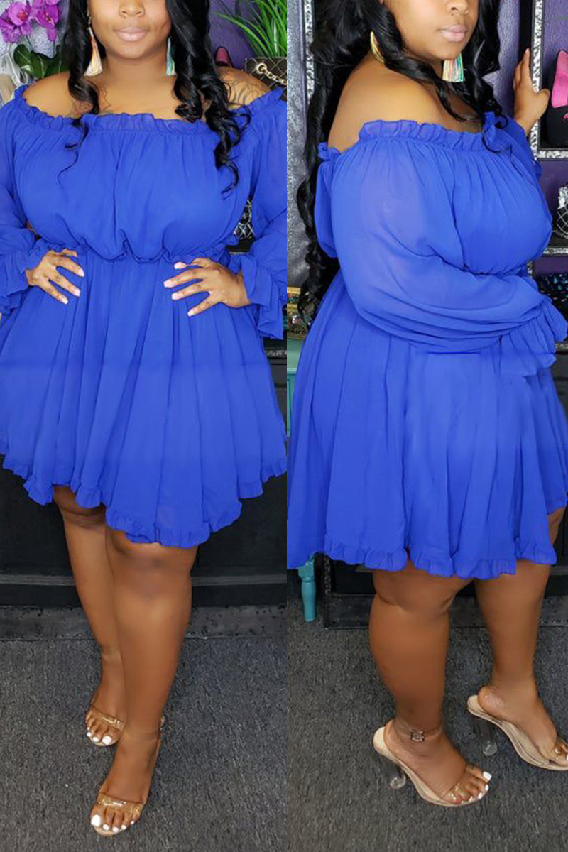 ruffle sleeve plus size dress