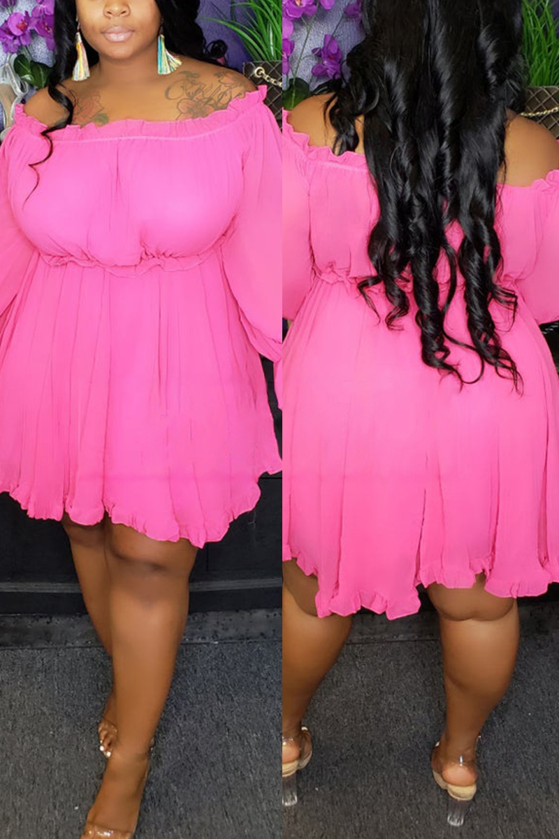 ruffle sleeve plus size dress