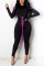 Black Fashion Sexy Adult Patchwork Solid Bandage Patchwork O Neck Skinny Jumpsuits