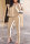 Khaki Casual Fashion adult HOLLOWED OUT Split Solid Two Piece Suits pencil Long Sleeve
