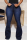 Deep Blue Fashion Casual Solid Plus Size High Waist Jeans