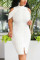 Blue Fashion Sexy Off The Shoulder Sleeveless Mandarin Collar Pencil Skirt Knee Length Solid Dresses