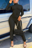 Black Sexy Solid Jumpsuits