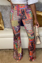 Colorful Fashion Casual Regular Print Trousers