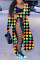 Multi-color Street Plaid Turn-back Collar Outerwear