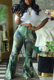 Camouflage Fashion Casual Regular Camouflage Print Trousers