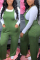 Green Casual Polyester Solid Pocket Jumpsuits