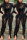 Black Fashion Sexy Adult Lace Solid Patchwork See-through O Neck Skinny Jumpsuits
