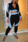Baby Blue Casual Solid Patchwork O Neck Long Sleeve Regular Sleeve Short Two Pieces