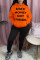 Orange Fashion Casual Hooded Collar Long Sleeve Regular Sleeve Regular Letter Print Tops