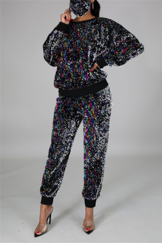 Colorful Fashion Casual Long Sleeve O Neck Regular Sleeve Regular Patchwork Two Pieces