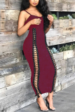 Black Fashion Sexy Off The Shoulder Sleeveless Spaghetti Strap Sling Dress Ankle Length Solid Dresses
