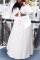 White Fashion Sexy V Neck Long Sleeve Regular Sleeve Print Plus Size Set