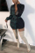 Green Fashion Sexy Adult Plaid Patchwork Patchwork With Belt V Neck Long Sleeve Mini Shirt Dress Dresses
