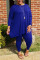 Blue Fashion Casual O Neck Long Sleeve Regular Sleeve Solid Plus Size Set