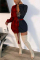Green Fashion Sexy Adult Plaid Patchwork Patchwork With Belt V Neck Long Sleeve Mini Shirt Dress Dresses