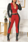Black Red Fashion Casual Long Sleeve Turndown Collar Regular Sleeve Short Patchwork Two Pieces