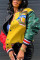 Yellow Fashion Casual Long Sleeve Regular Sleeve Patchwork Coats