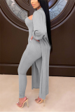 Pink Fashion Sexy Adult Solid Patchwork Turndown Collar Long Sleeve Regular Sleeve Long Two Pieces