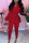 Red Fashion Casual Long Sleeve Turndown Collar Regular Sleeve Regular Patchwork Two Pieces