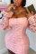Black Fashion Sweet Adult Lace Solid Hollowed Out See-through Bateau Neck Long Sleeve Mini Lace Dress Dresses