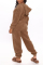 White Fashion Adult Living Plush Solid Patchwork Hooded Collar Straight Jumpsuits