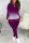 Purple Fashion Casual O Neck Long Sleeve Regular Sleeve Gradual Change Print Plus Size Set