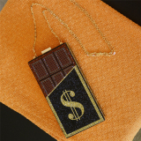 Black Fashion Patchwork Chain Strap Crossbody Bag