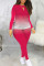 Purple Fashion Casual O Neck Long Sleeve Regular Sleeve Gradual Change Print Plus Size Set