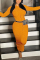 Orange Street Solid Hooded Collar Long Sleeve Mid Calf Dresses