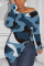 Blue Fashion Sexy Camouflage Long-Sleeved T-Shirt