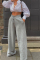 Gray Casual Sportswear Loose Solid Trousers