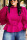 rose red Fashion Casual Adult Solid Patchwork Flounce O Neck Tops