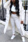White Fashion Casual Solid Cardigan Outerwear
