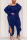 Blue Fashion Sexy adult Ma'am O Neck Patchwork Solid Stitching Plus Size
