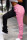 Pink Drawstring Sleeveless High bandage Solid Patchwork Loose Pants 