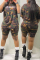 Multicolor Fashion Casual Printed Short-sleeved Plus Size Set