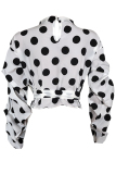 White Trendy Dots Printed Blouses