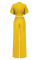 Yellow Casual Deep V Neck Loose Two-piece Pants Set