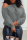 Grey Casual Cross-over Design Sweater