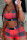 RedPlaid Fashion Print Vest Shorts Sports Set